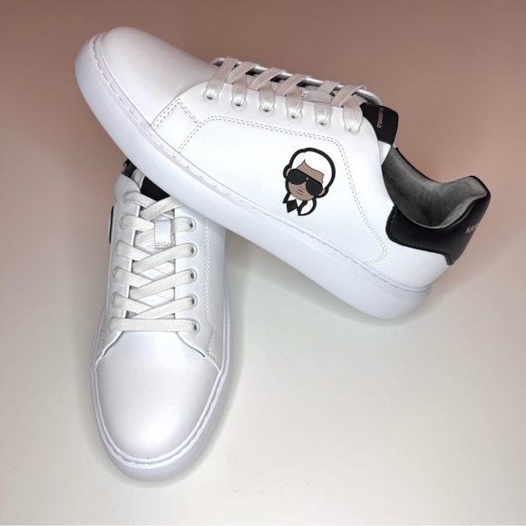 KARL LAGERFELD PARIS Men’s White Graphic Low Top Sneakers Size- 9:5 (New ) - Picture 6 of 10